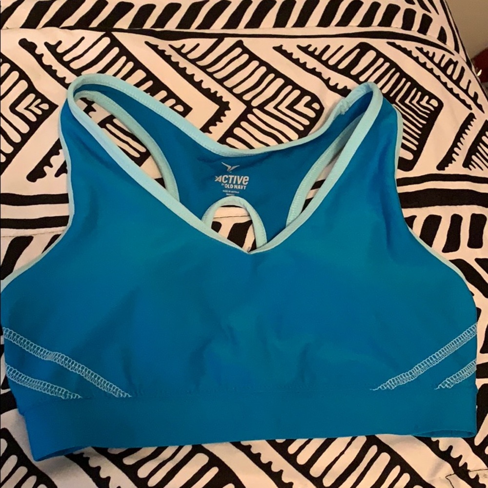 Blue sports bra